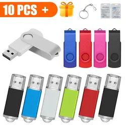 10Pcs/lot USB 2.0 Flash Drive 64GB 128GB Pen Drive 16GB Pendrive 32GB Disk On Key USB Stick 1GB 2GB 4GB 8GB Memory Flash Disk
