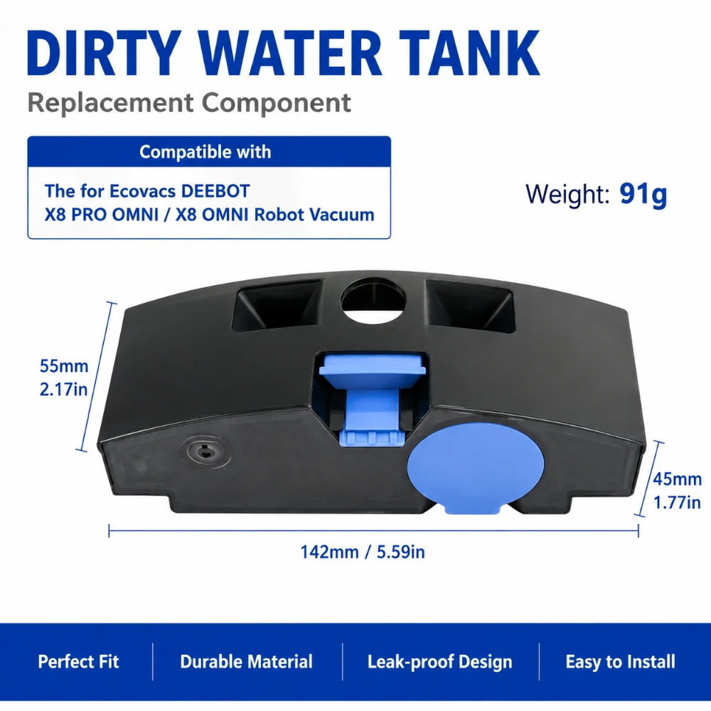 Replacement Component for The for Ecovacs DEEBOT X8 PRO OMNI / X8 OMNI Robot Vacuum'S Dirty Water Tank