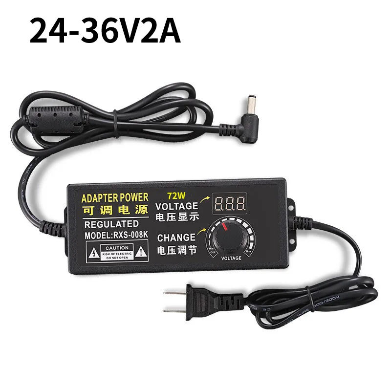 Regulowany zasilacz AC na DC9V-36V3A 3-36V 3A 60W 120W Uniwersalny adapter z wyświetlaczem i wyłącznikiem ściemniacza mocy z regulacją napięcia