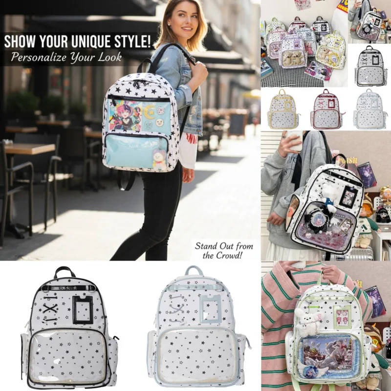 

Anime Star Y2K Itabag Backpacks Lolita Korean Style Pin Display Bag Large Capacity Lightweight For Women Backpacks Ins Gift New