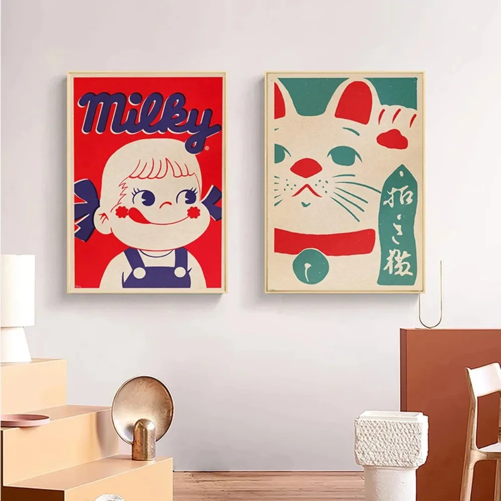Japanische Vintage-Kunst, Lebensmittel, Kultur, Glücksbringer-Katze, Poster, Leinwanddrucke, Daruma, Retro-Daruma-Puppen, Wandkunst, Dekoration für Zuhause, Zimmer, Geschäft. – Detail 3