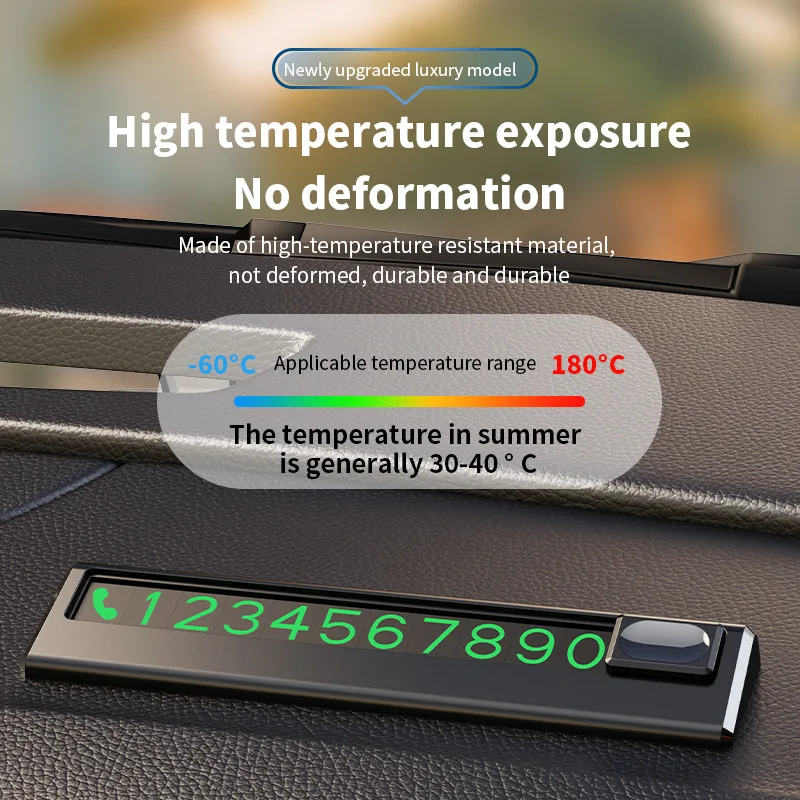 Universal Magnetic Luminous Glow In Dark Durable Car Temporary Parking Phone Number Plate Easy Install Auto Accessories
