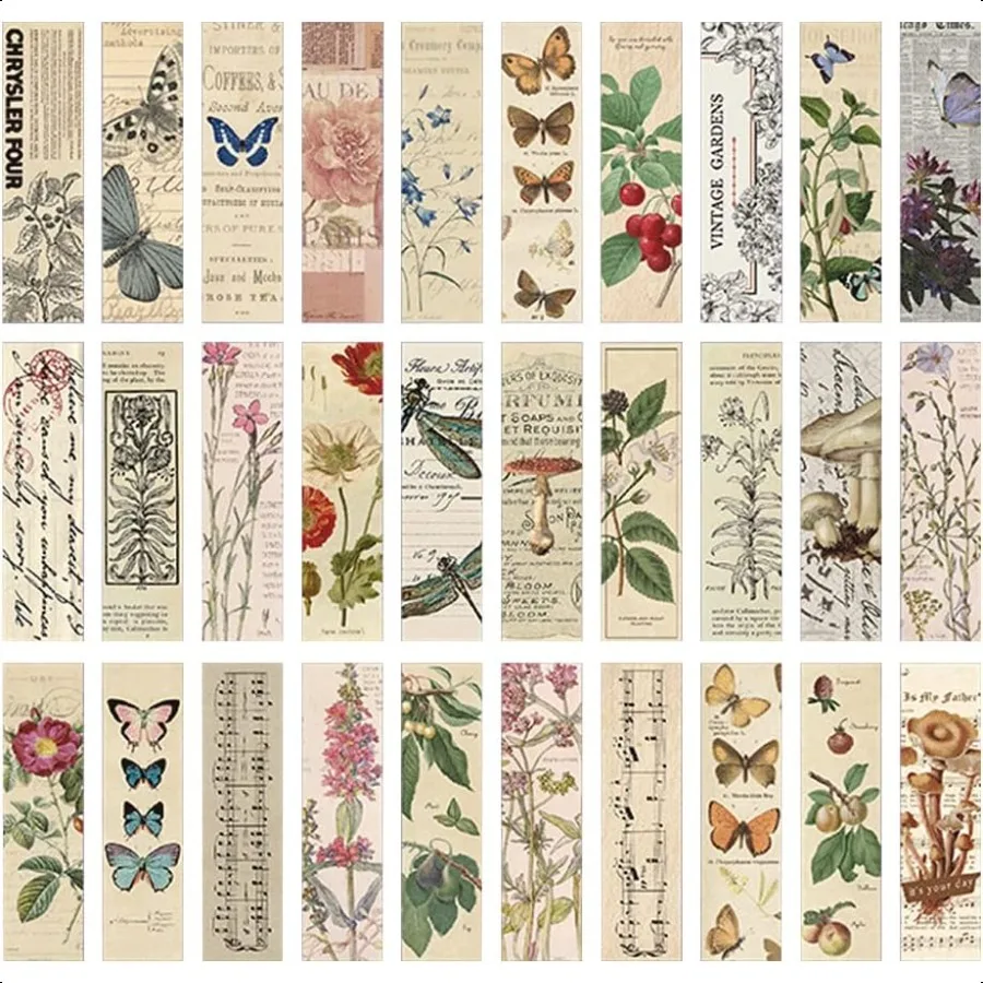 Vintage Style Bookmarks for Women Men 30PCS Gentle Whisper