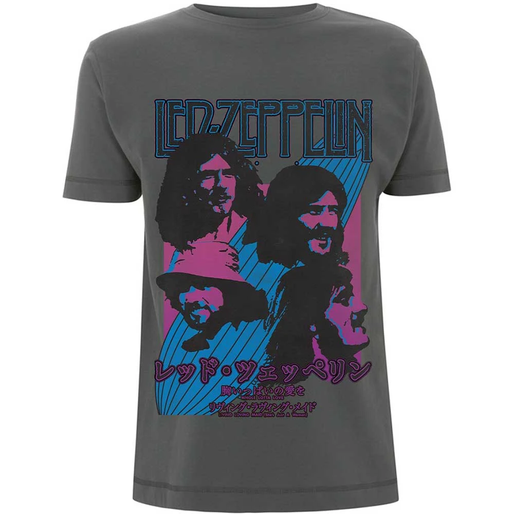 Camiseta da banda japonesa Blimp Led Zeppelin, camiseta gráfica de algodão, masculina, feminina, verão, streetwear
