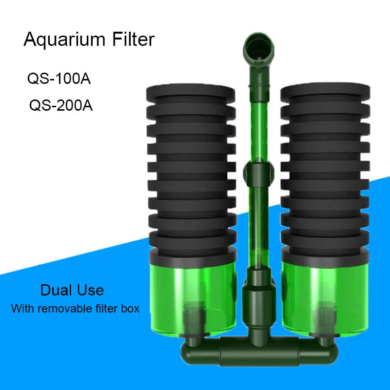 Dual Use Aquarium Fish Tank Filter Sponge Biochemical Cotton Aquarium Filtration Accessories with Removable Filter Box