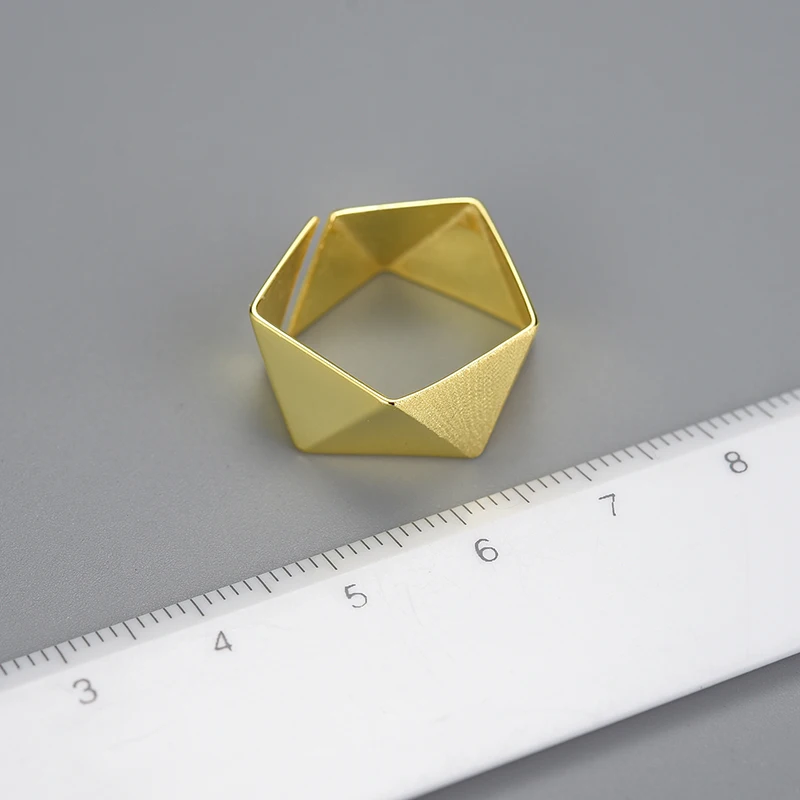 Lotus Fun Minimalism Adjustable Origami Art Dating Rings for Women Gift Real 925 Sterling Silver Geometric Shape Fine Jewelry