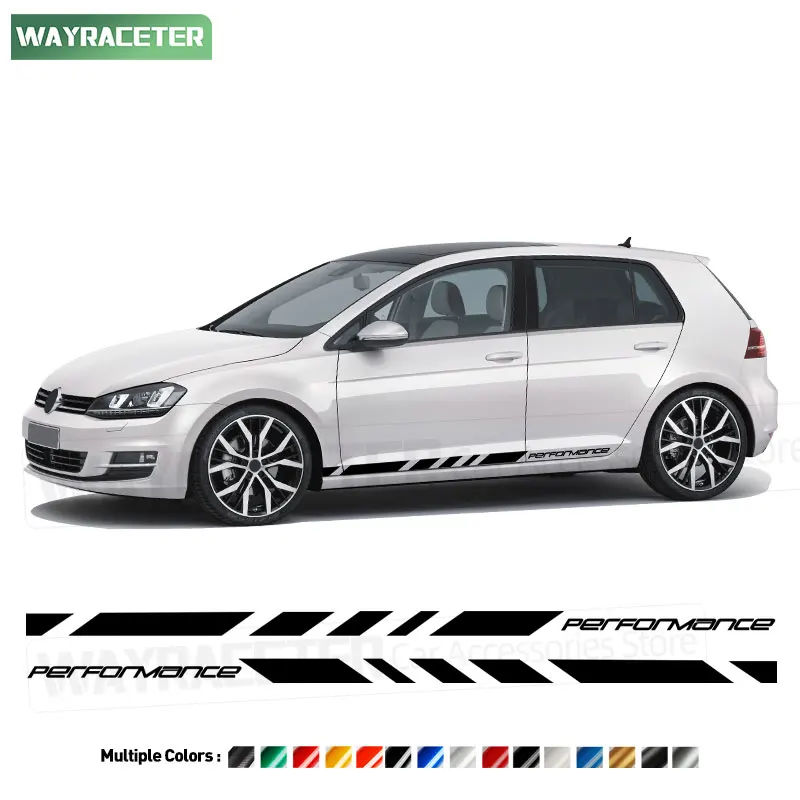 2 Pcs GTI Performance Door Side Stripes Sticker For Volkswagen Golf 7 8 7.5 VW MK7 MK8 2012+ 2021 2022 2023 2024 Accessories