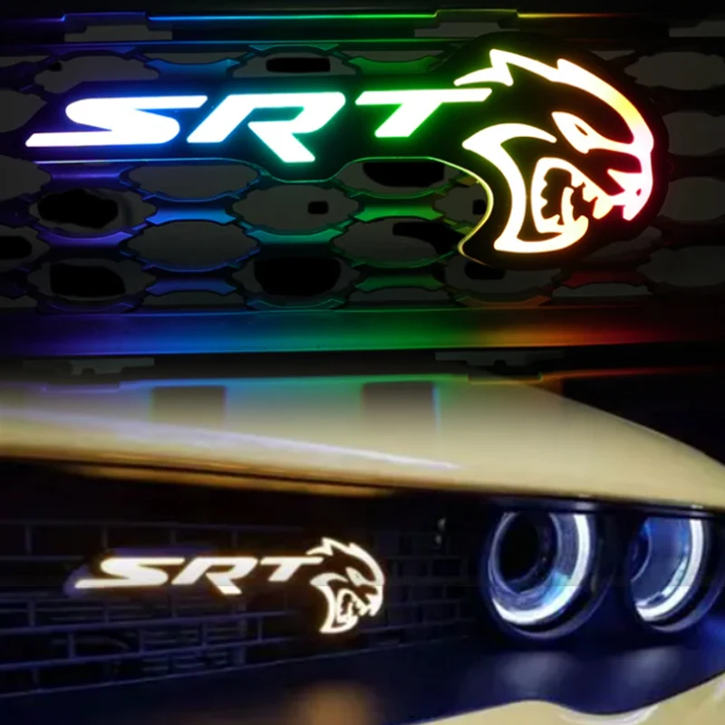 

RGB LED Front Grille Emblem/Badge - Fits SRT Models -App Controlled for Dodge Challenger for SRT Hellcat Car Light Accessory