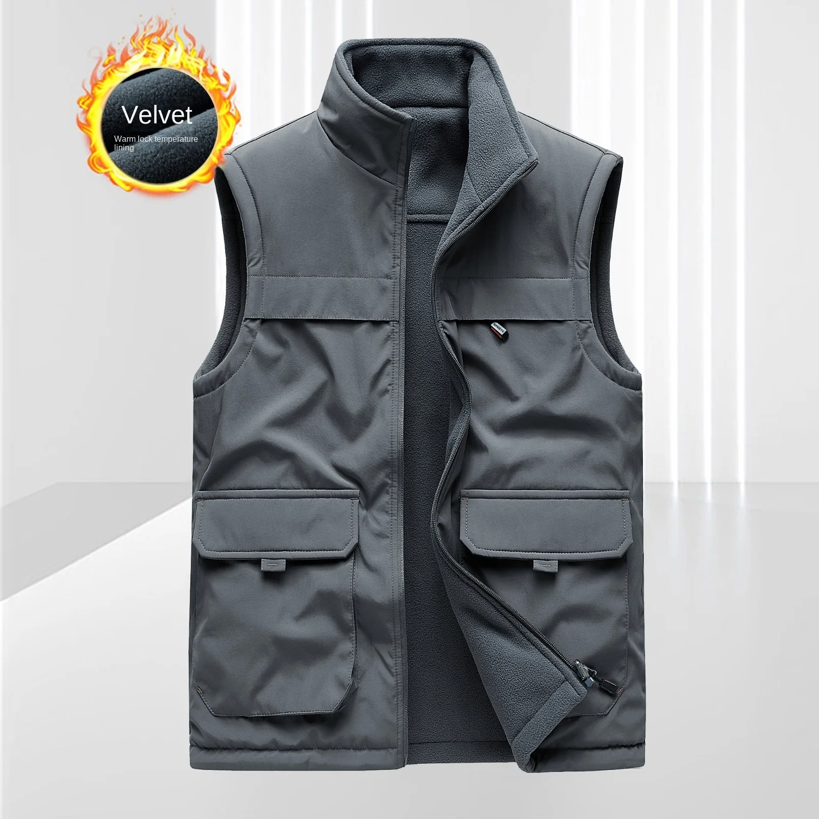 Men's Coat Fishing Clothing Hunting Vest Camping MAN Motorcyclist Coats Original High Quality Work Winter Gilets