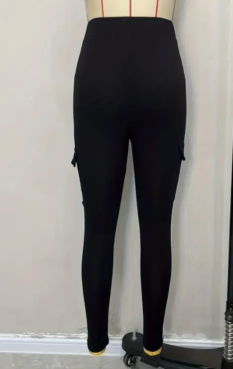 Pantalon de sport serré taille haute pour femmes, poches à la mode et à la mode, pantalon serré de neuf pouces, blocage de couleur