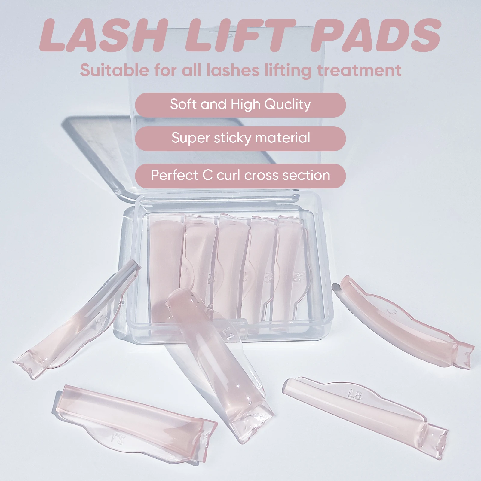 PERMANIA 5Pair Silicone Eyelash Perming Lamination Pad Reusable Lash Lifting Rods Kit 3D Lashes Extension Curler Applicator Tool