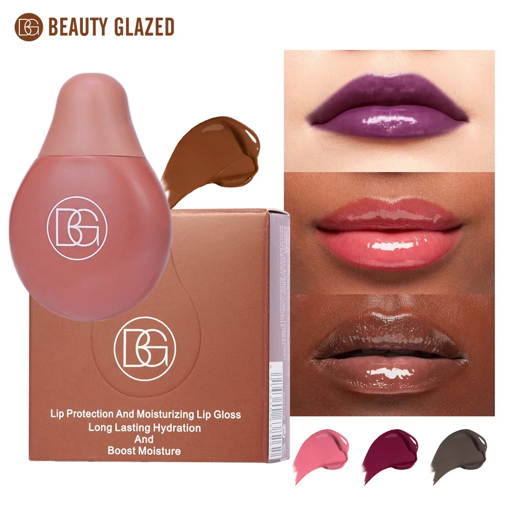 BEAUTY GLAZED Bálsamo labial, lápiz labial hidratante, brillo de labios Natural no pegajoso, protección de labios, brillo de espejo de agua, esmalte de labios