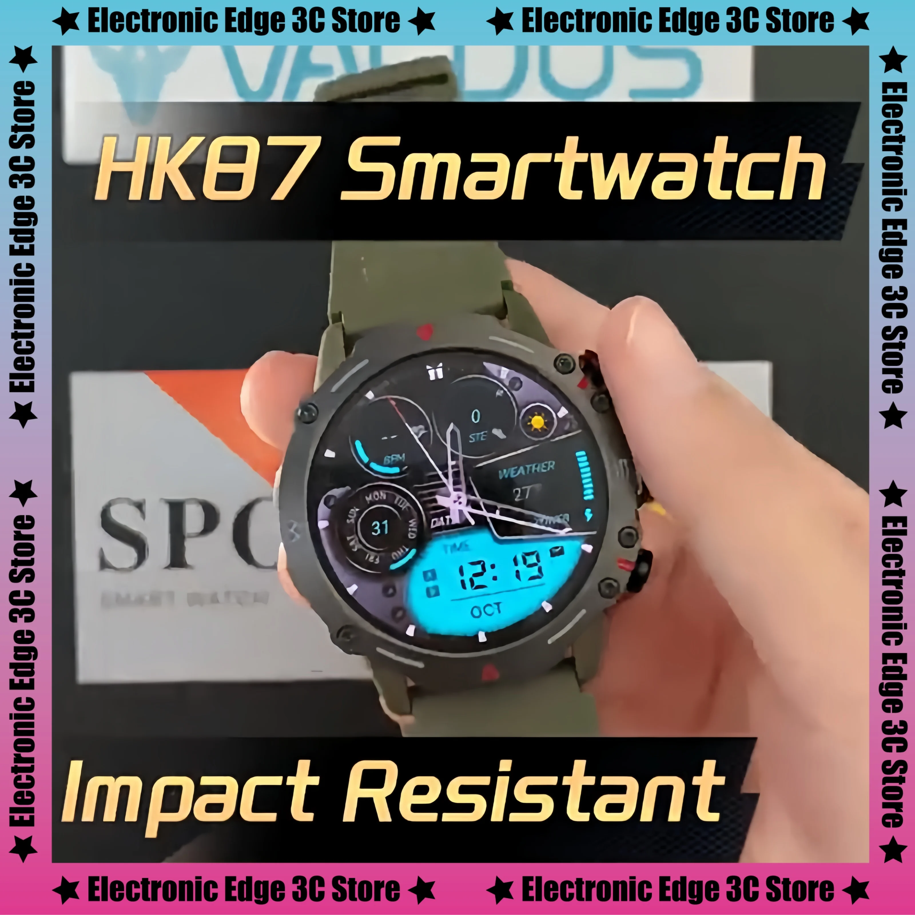 Smart Watch Hk87 Rugged Men Health Check Outdoor Sport Smartwatch Amoled Screen Bluetooth Call Ai Voice 410mah Fitness Tracker