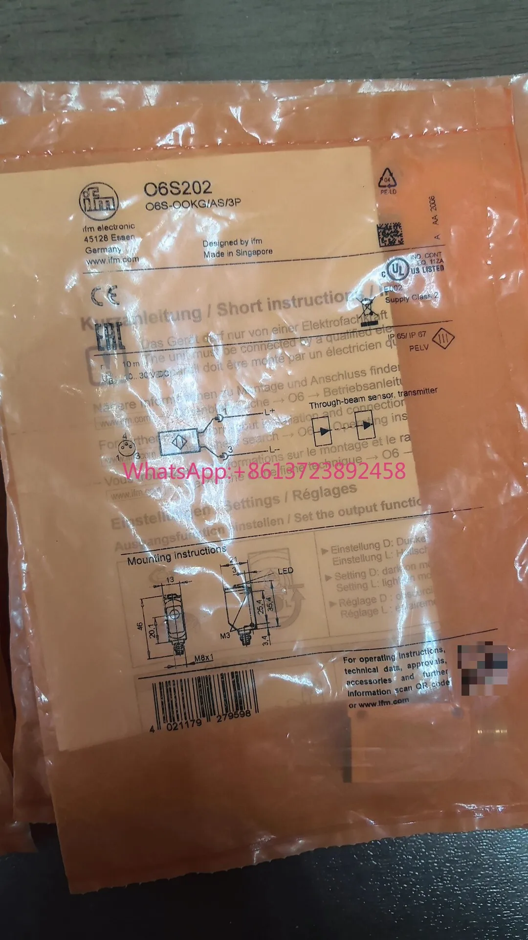 

IFM genuine Yifumen photoelectric switch O6S202 high quality