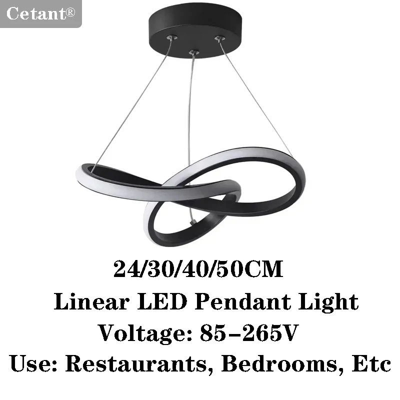 LED Pendant Light 24/30/40/50cm Dining Room Lighting Living Room Bedroom Study Kitchen Hallway Staircase Black Gold Indoor Lamps