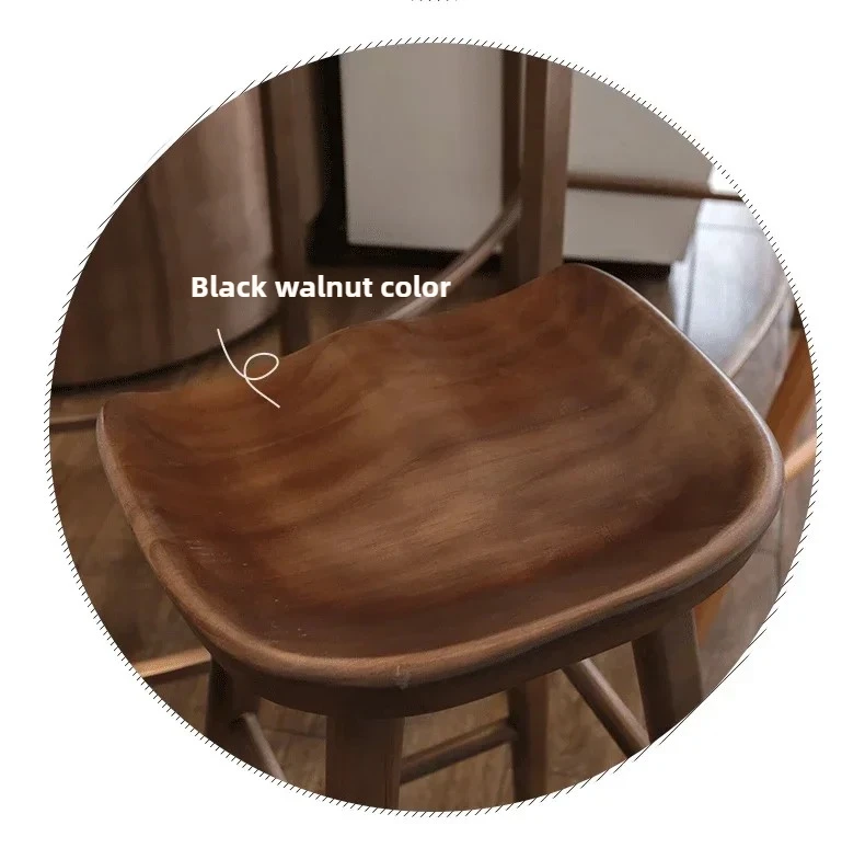 Nordic Commercial Bar Chair Solid Wood Dining Room High Stool Modern Simple Front Desk Cashier Bar Stool Furniture