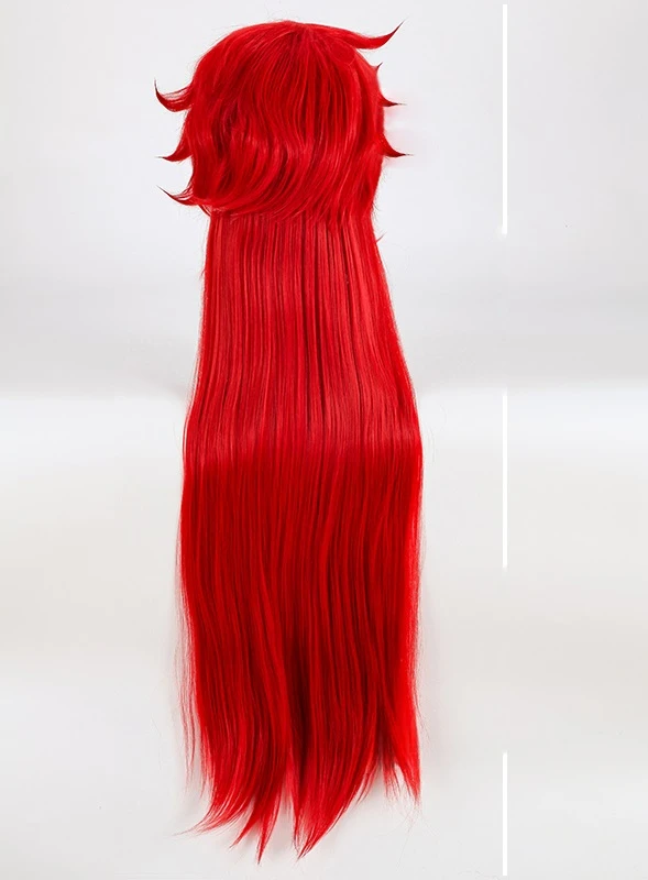 Kuroshitsuji Black Butler Grell Sutcliff Cosplay Wigs 100cm/39“inch Long Red Straight Heat Resistant Synthetic Hair Wig