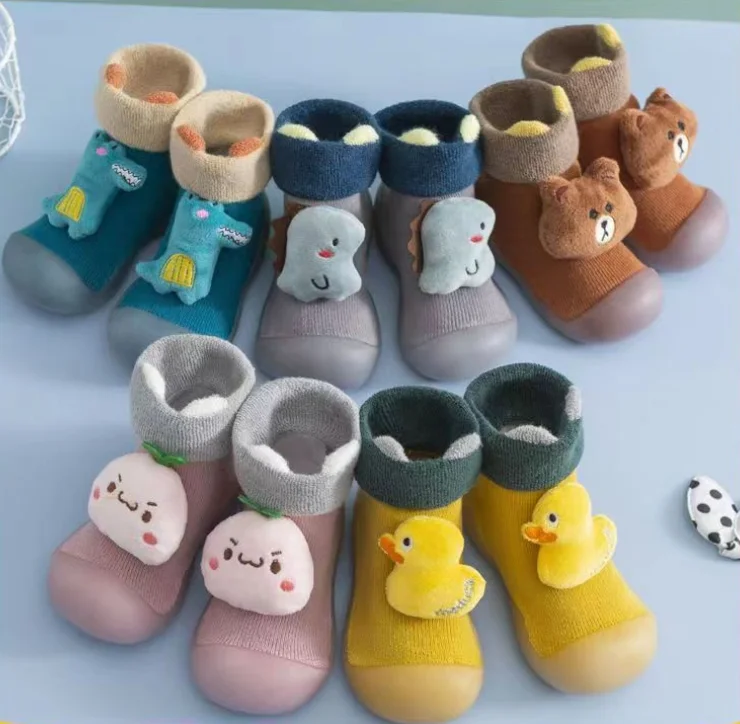 New High-top Baby Padded Non-slip High Top Autumn and Winter Socks Floor Shoes Soft Sole Walking Shoes for Boys and Girls