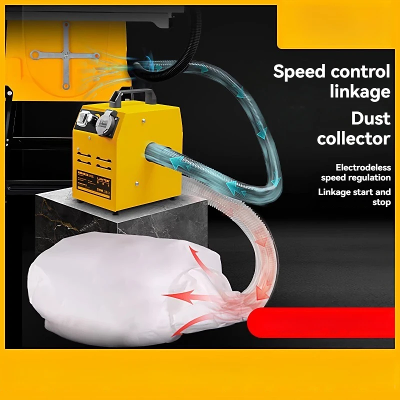 Dust Collector & Extractor, Variable Speed Control, Compact with Bag Filter, Automatic Start for Woodworking