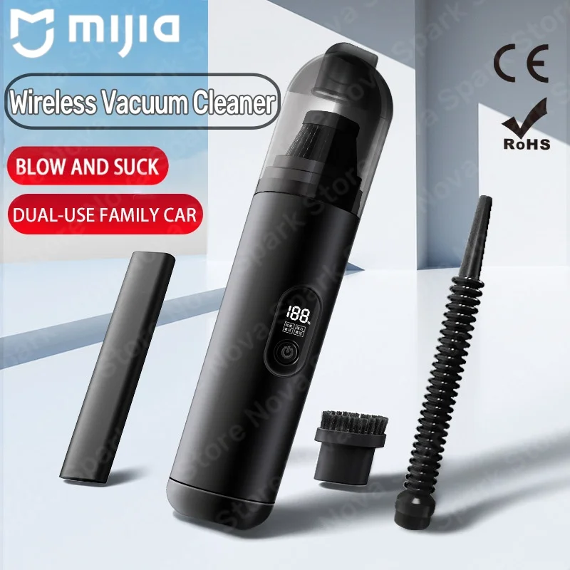 Xiaomi Wireless Vacuum Cleaner Household Mini Blow Suck Dual Use Cleaner With Digital Display Handheld Strong Suction Car Vacuum