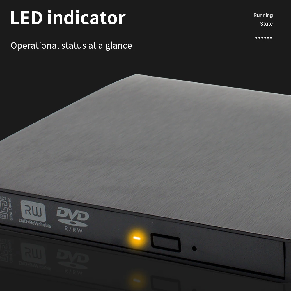 TISHIRC USB 3.0 tipo C esterno DVD RW CD Writer masterizzatore Drive lettore ottico compatibile per Laptop Desktop iMac