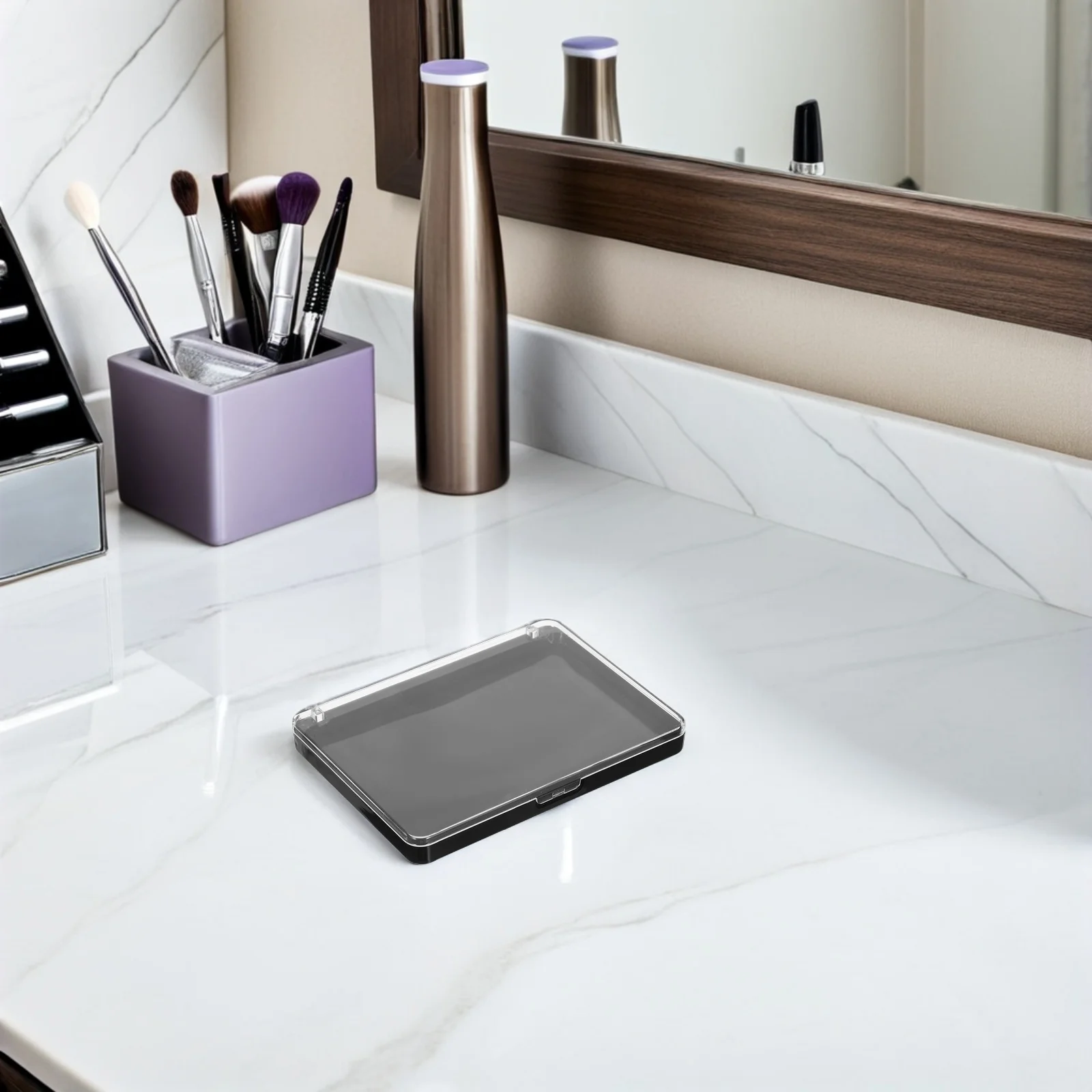 2 stücke Leere Make-Up-Palette Kunststoff Organizer Für Lidschatten Lippenstift Erröten Pulver Reise Kompakte Transparente Deckel Make-Up