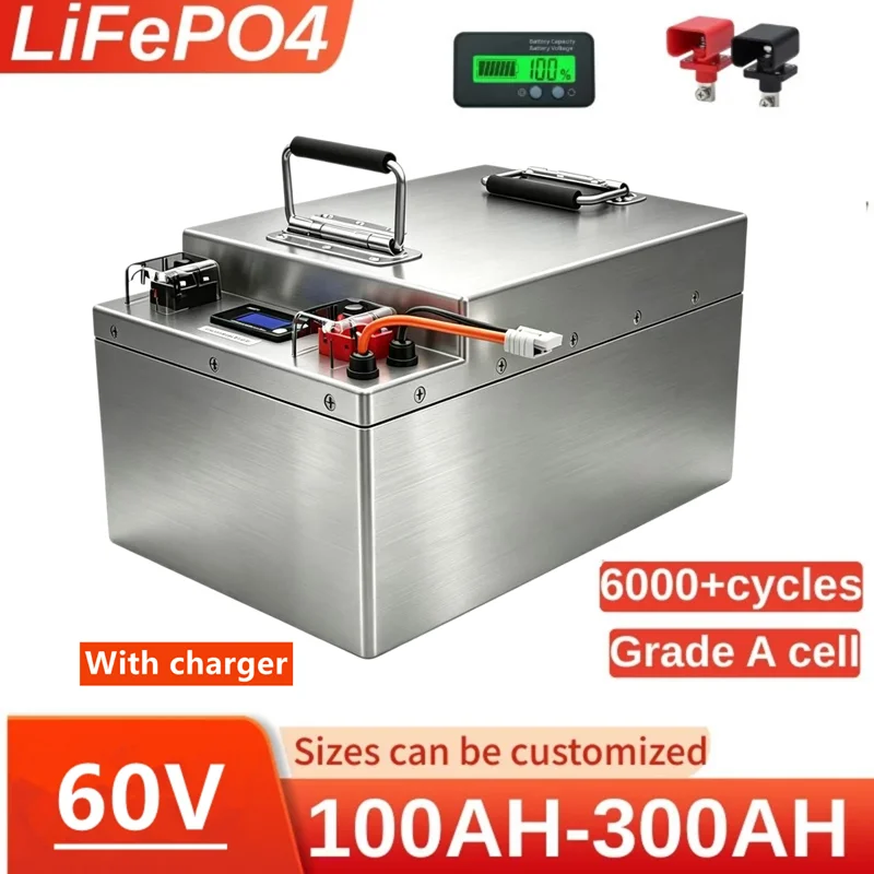 60V Lithium Battery Lifepo4 High Capacity for Golf Cart Tractor Off-Grid 100Ah-300Ah Compatible with 5KW 6KW 12KW Systems