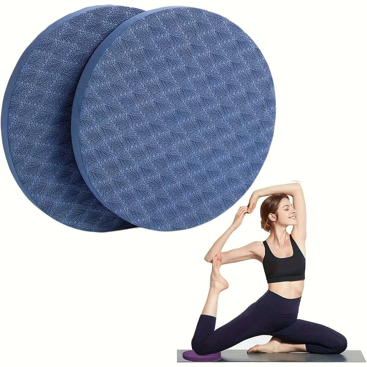 2 قطعة وسادة توازن اليوغا TPE ، وسادة اليوغا ، وسادة دعم الذراع ، وسادة الركبة ، وسادة الكوع ، وسادة اليوغا الدائرية وسادة دعم الركبة اللياقة البدنية