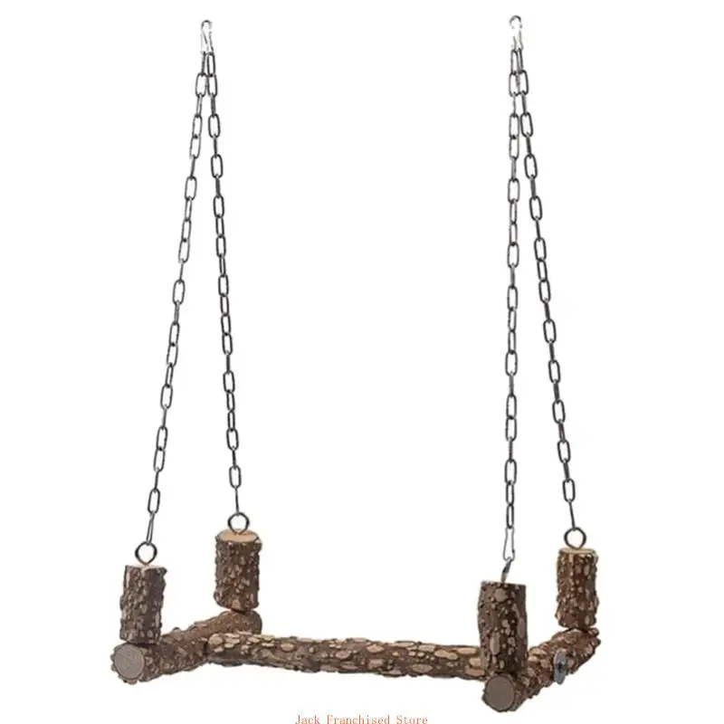 

Wooden Stand for Large Birds, Natural Parrot Swing Toy, Bird Perch