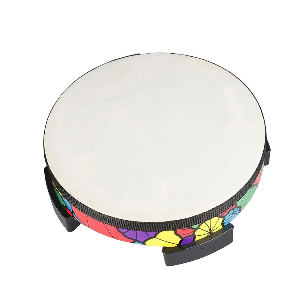 Tambor de tierra de piel de oveja para niños, pandereta Orff de mano, juguetes de instrumentos de percusión, iluminación Musical, 8/10 pulgadas