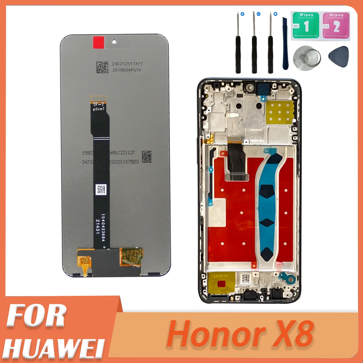 6.7\'\' For Honor X8 4G LCD Display Touch Screen Digitizer Assembly For Honor X8 2022 TFY LX1 LX2 LX3 Display With Frame