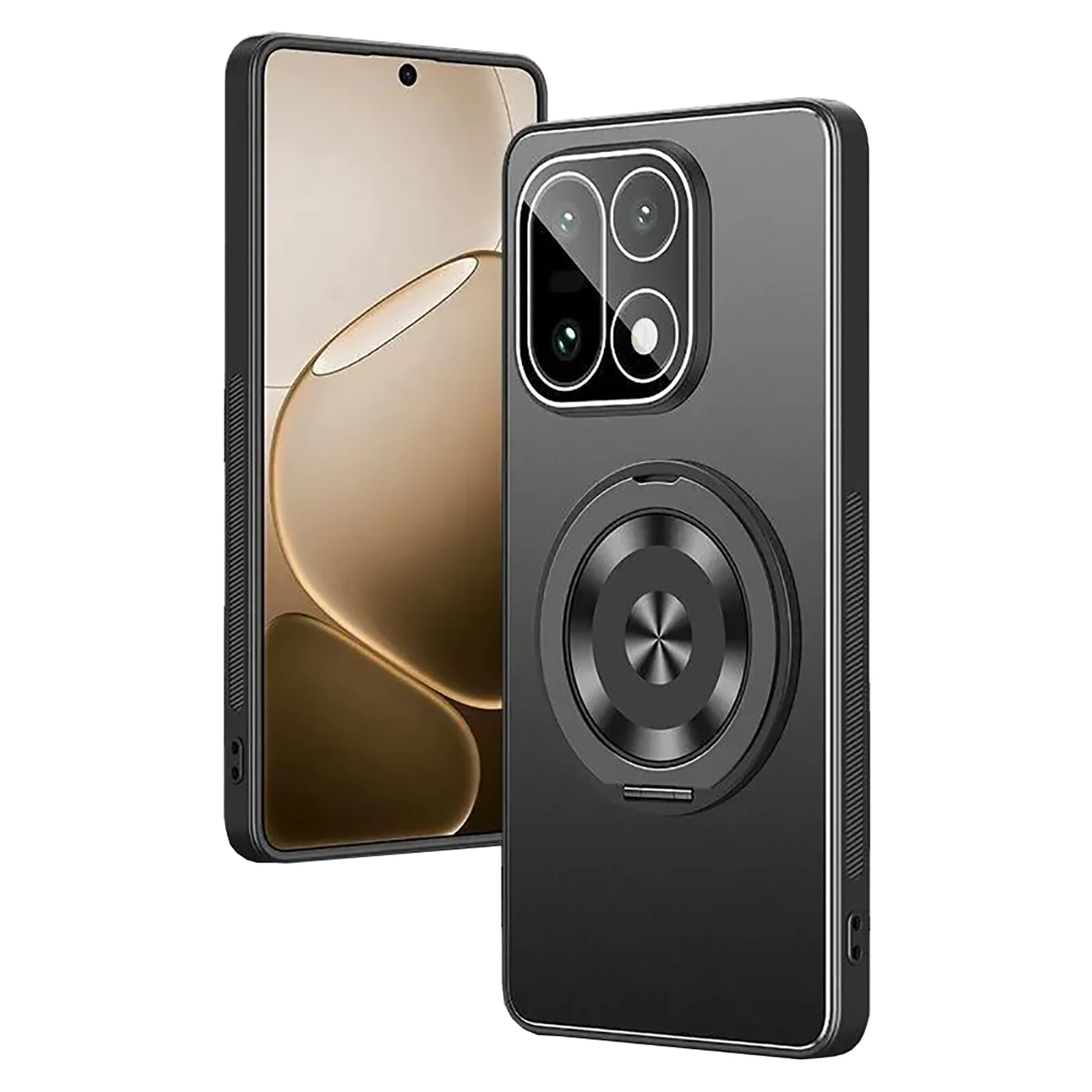 

Чехол для OnePlus 15 15R с подставкой и защитой объектива камеры, матовая противоударная мягкая рамка с защитой от отпечатков пальцев, жесткая задняя крышка