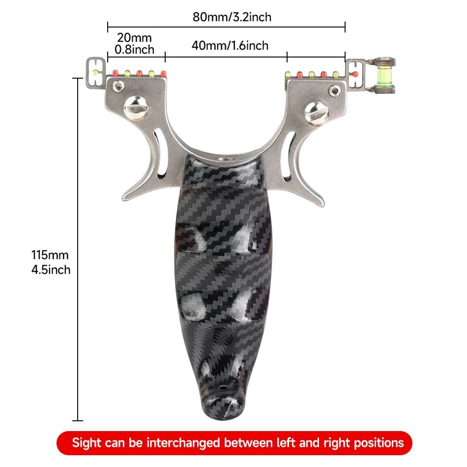 Carbon Fiber Hunting Slingshot, High-Precision Hunting Gear, Anti-Slip Hunting Catapult, Portable Outdoor Gadget Tool Set.