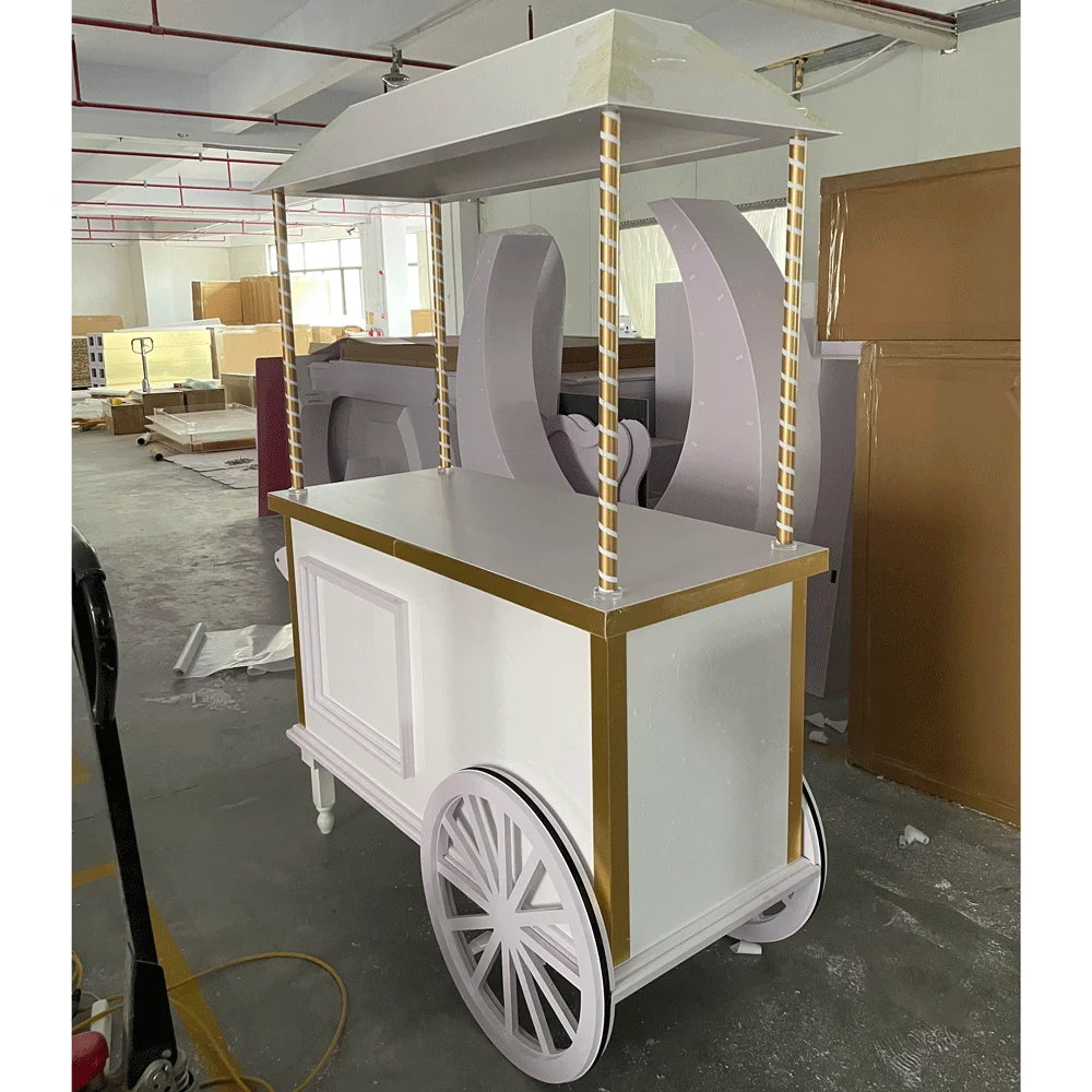 White candy cart dessert candy cart for wedding party decoration wholesale