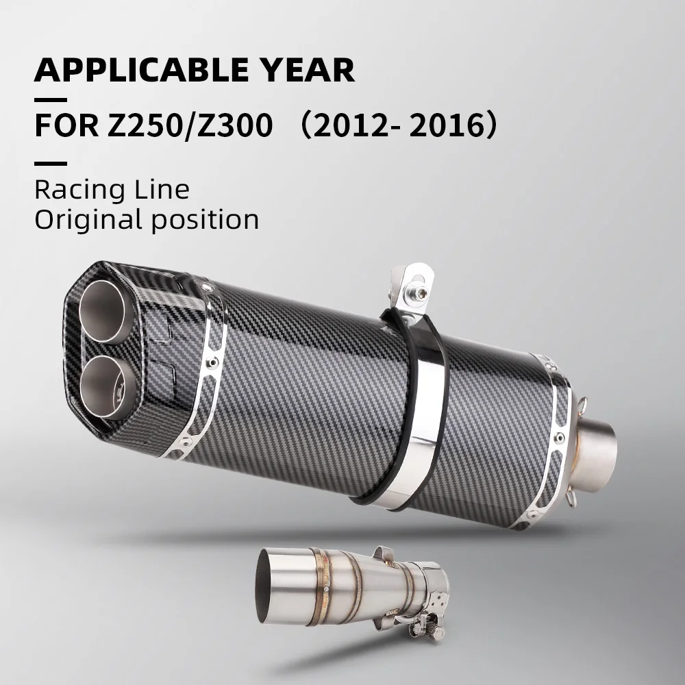 

Motorcycle Adapter Middle Pipe Exhaust System Slip On Line Project Muffler For Z250 Z300 2012-2016