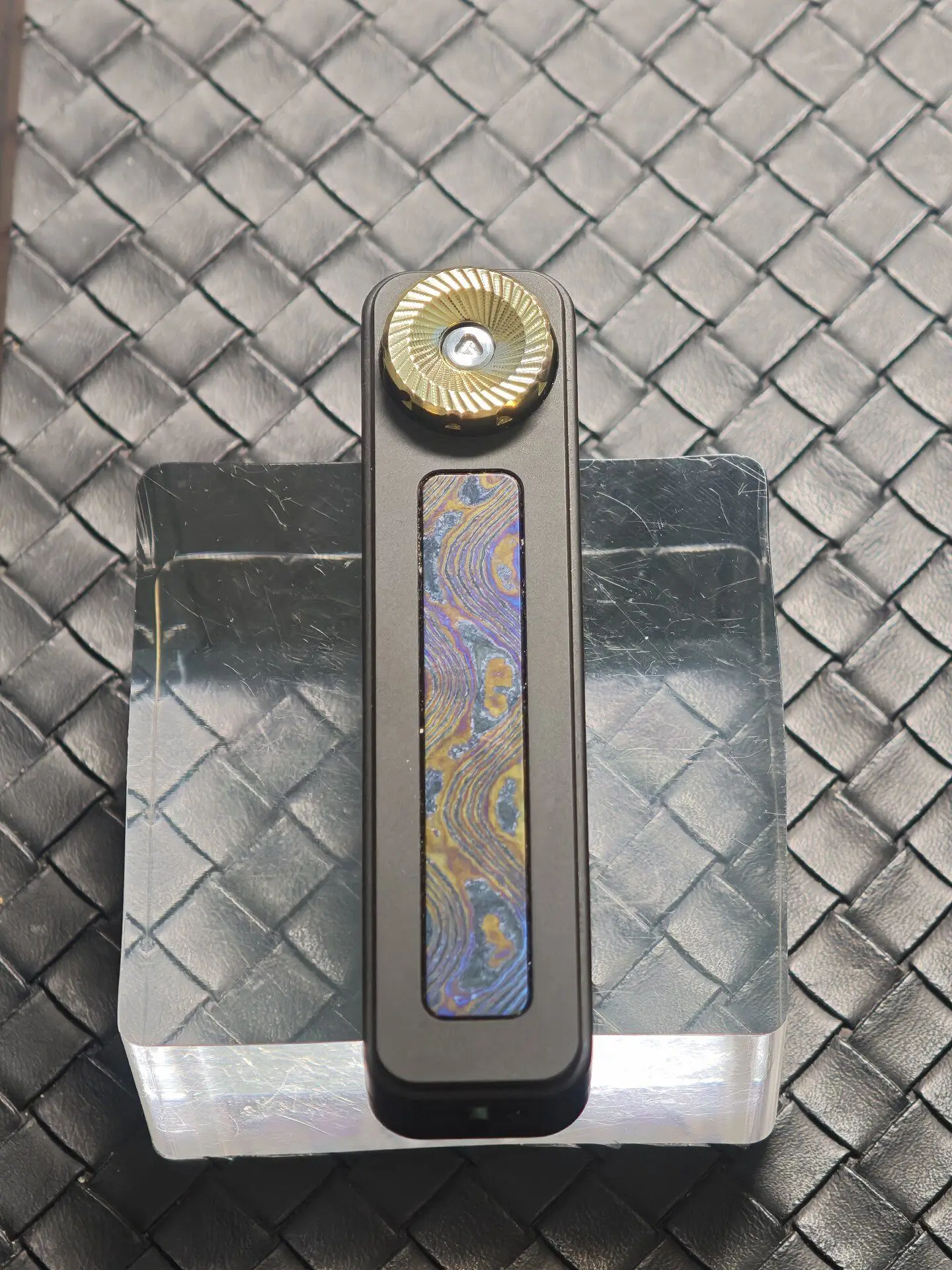 Used EDC Rhythm Box Bidrush Mechanical Push Card, EDC Metal Decompression Toy