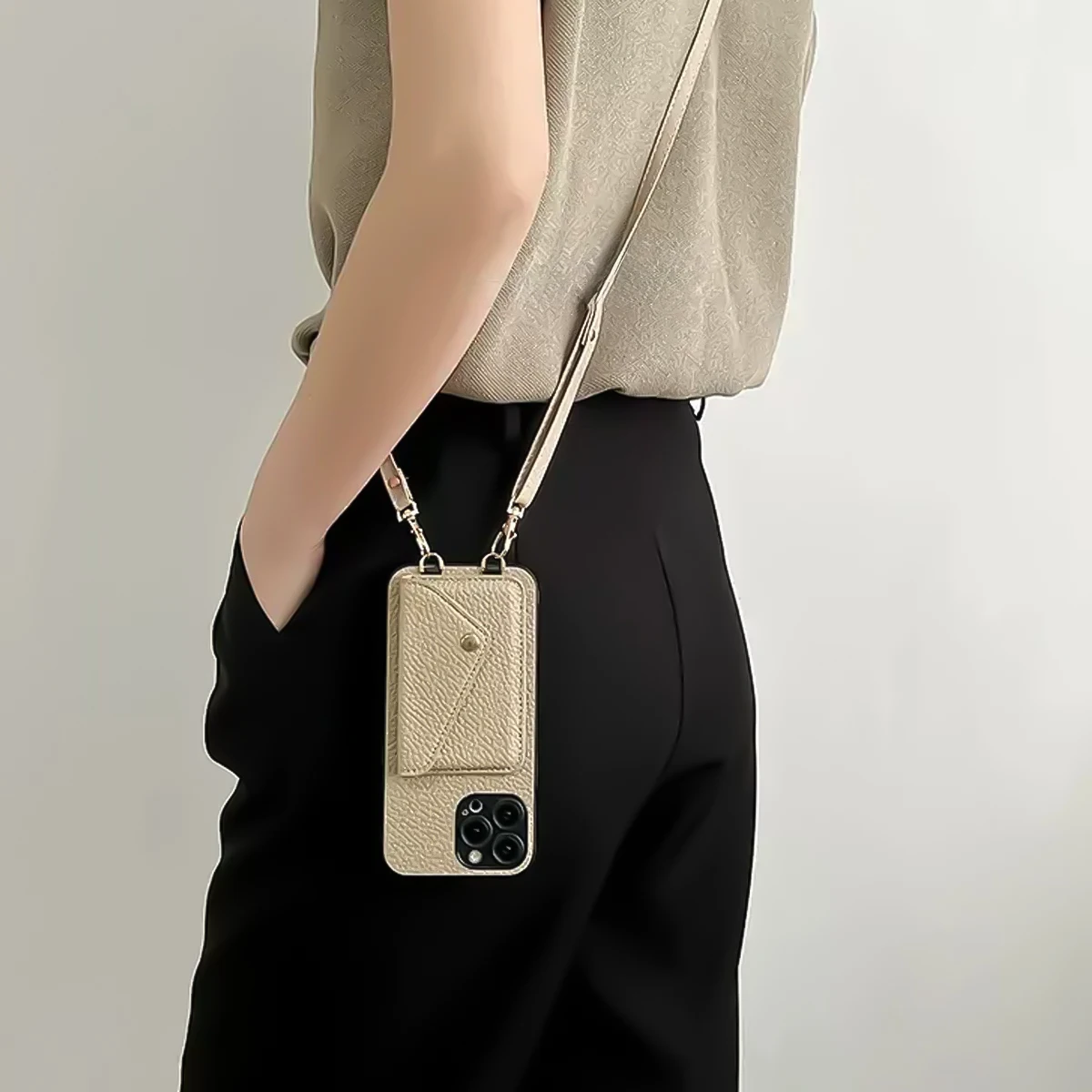 Lanière de téléphone portable en acier inoxydable, 1 pièce, Clip de suspension latérale, Double boucle, sangles de téléphone, joint, pièce de connexion en métal