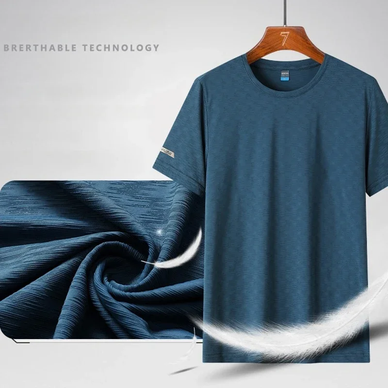 Nieuw Hoogwaardig, In Ijs Geademend, Heren T-Shirt Met Korte Mouwen En 5-Punts Shorts Met Een Comfortabele, Coole Buitensportset