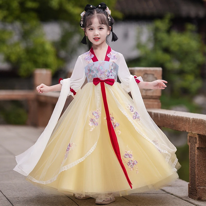 

New Summer Girls' Dresses Children's Classical Dance Performance Clothes Children's Princess Skirt Hanfu Skirt Girls' Ru Skirt