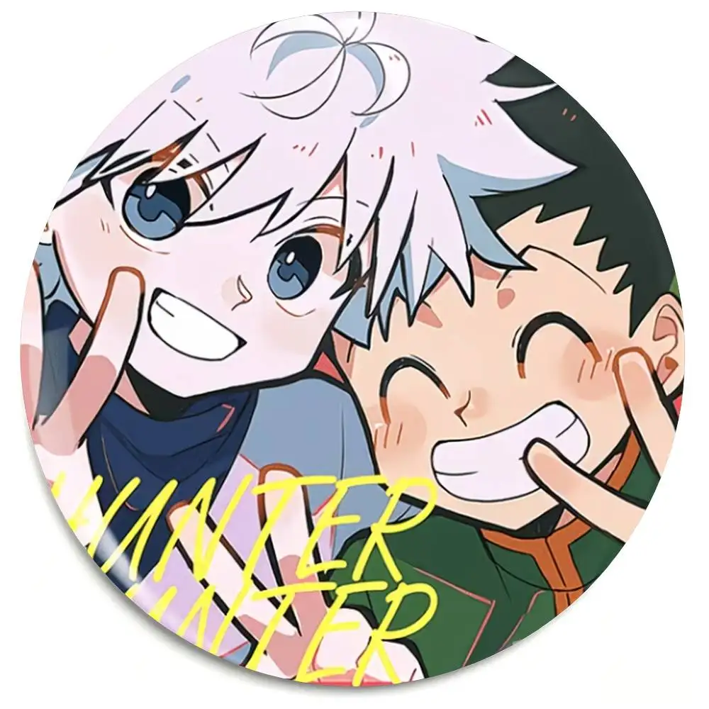 Gon Freecss Round Decorative Badge Cute Red Cheeked Selfie Smile Character Badges Button Round Creative Pin Brooch