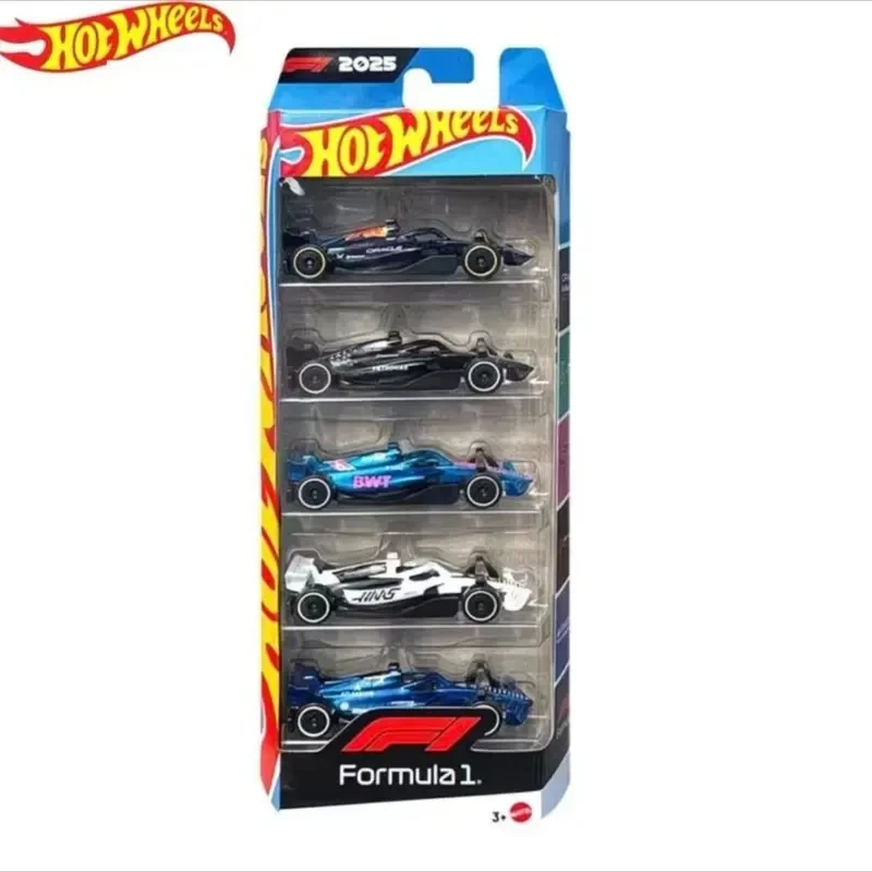 Hot Wheels 5-Pack Diecast Car Model JLN11 F1 Racing Red Bull Mercedes Alpine Haas Williams Alloy Toy Track Car