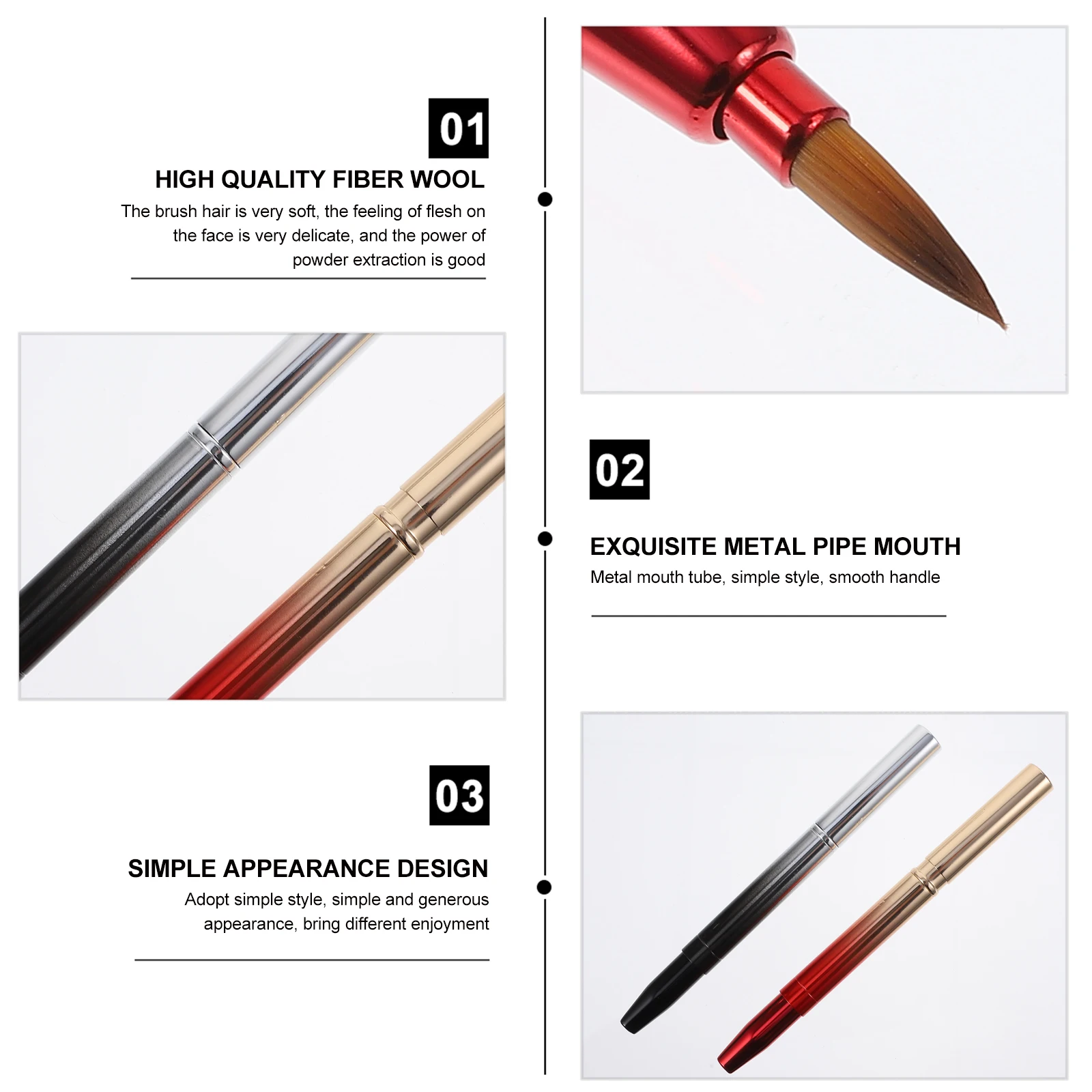 

2Pcs Double-Ended Retractable Lip Brush Portable Makeup Brush Compact Lipstick Applicator Perfect for Daily Use