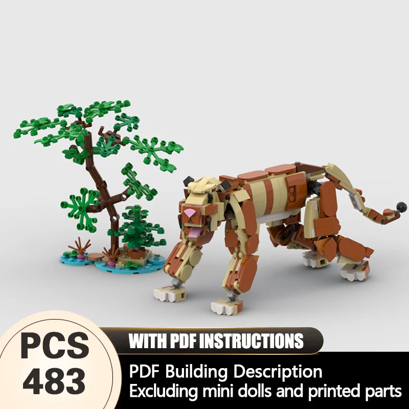 

Creators Animal Series Model MOC Building Bricks Realistic Tiger Modular Technology Gifts Holiday Assemble Children Toys Suit