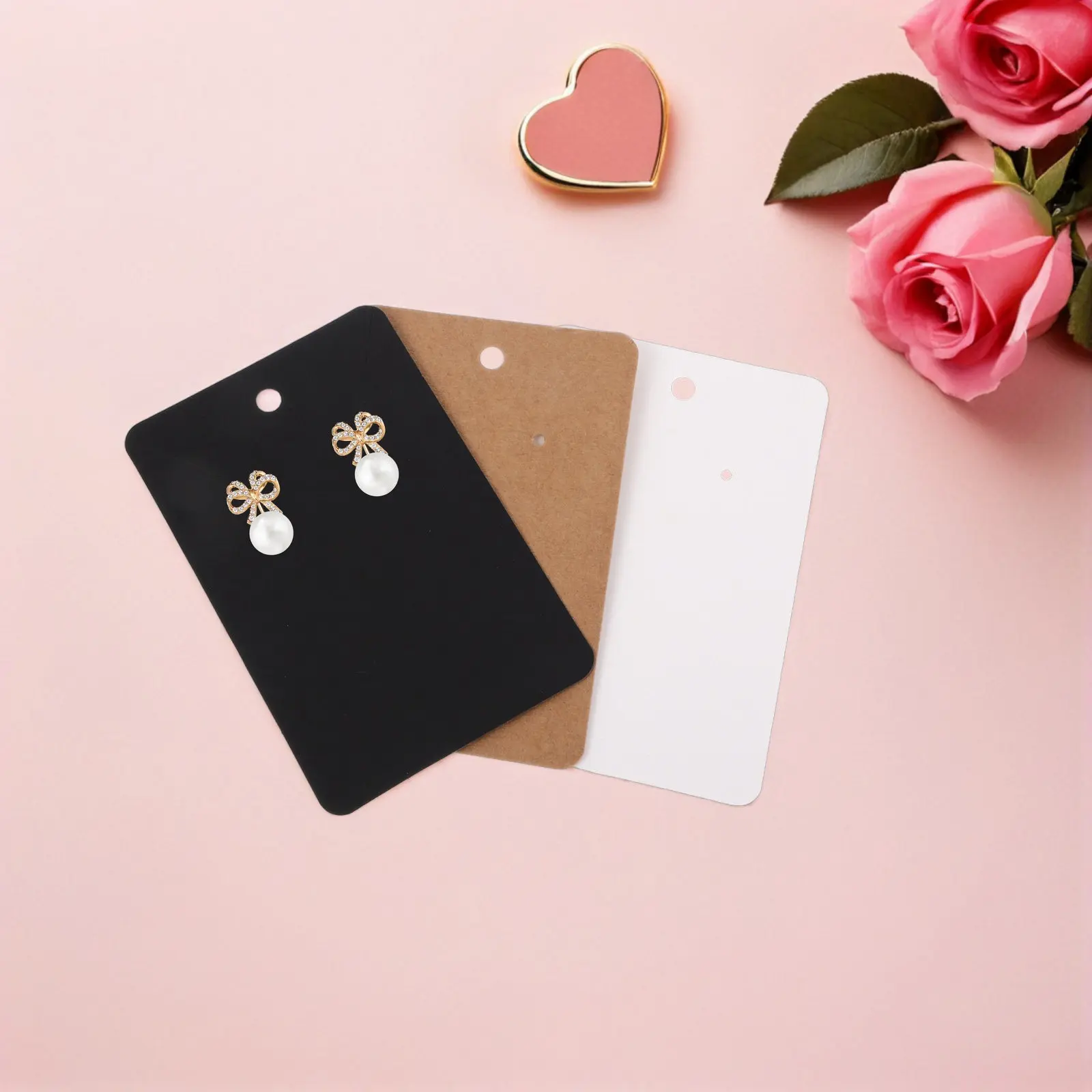 

300Pcs Kraft Vintage Earring Cards Jewelry Display Holder Retail Tags Necklace Display for Selling Earrings Packaging