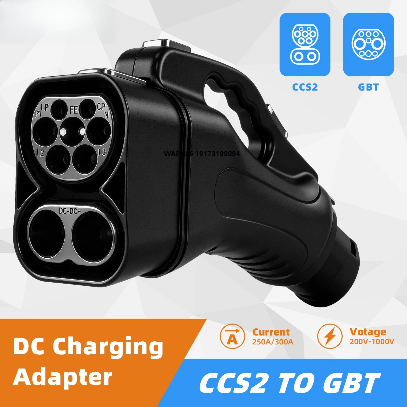 Ccs2 to Gbt Dc Fast Charging Adapter 200V-1000V 250A/300A  Ev Charging Connector for Chinese Electric Vehicles Adapter