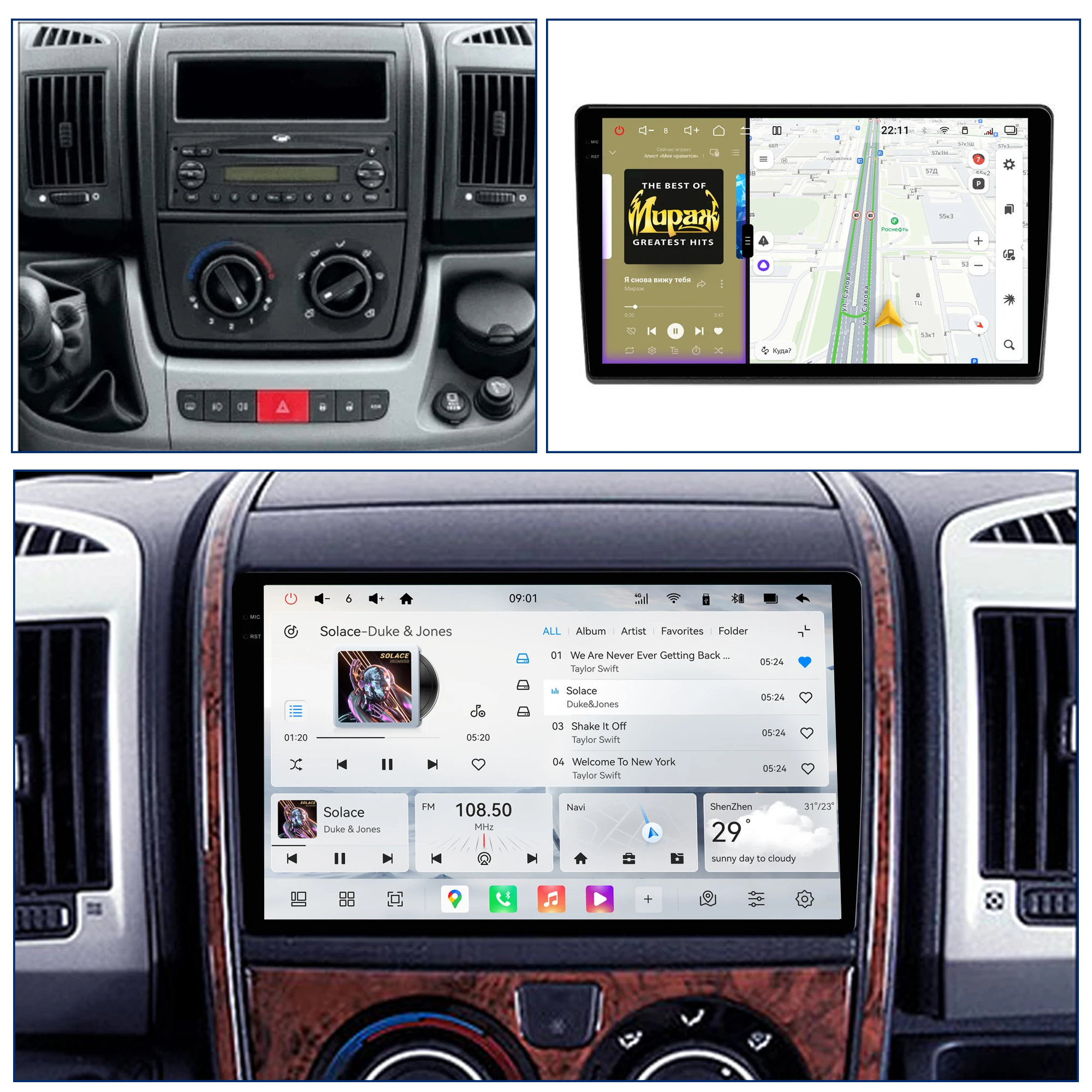 Redpower Crystal Sound 850 Pro Max  Android Car Radio Player Screen for Fiat Ducato 3 Peugeot Boxer 2 Citroen Jumper 20006-2022
