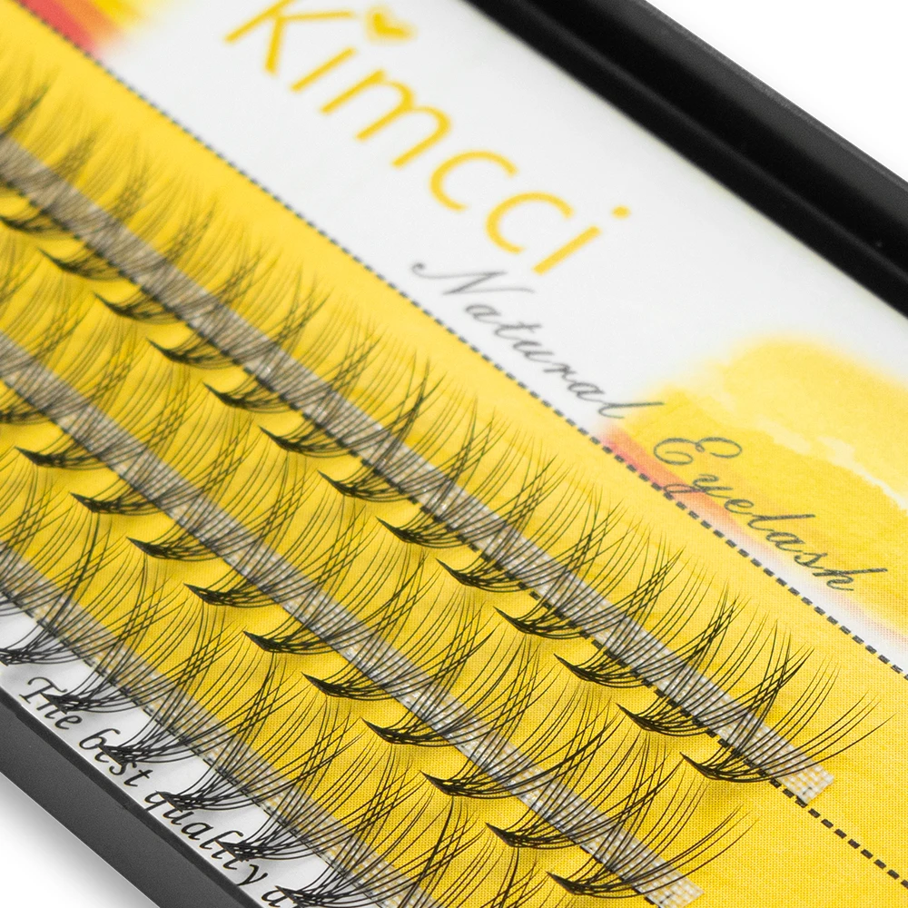 Kimcci 60knots/Case Natural False Eyelash Extension Makeup 12D Mink Individual Faux Eye Lashes Professional Fake Grafting Cilias