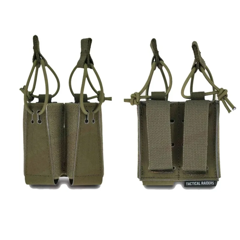 Tactical 9mm Magazine Pouch Airsoft Plate Carrier Double Mag Bag Multicam Elastic Sundry Molle Pouch Holster Accessories