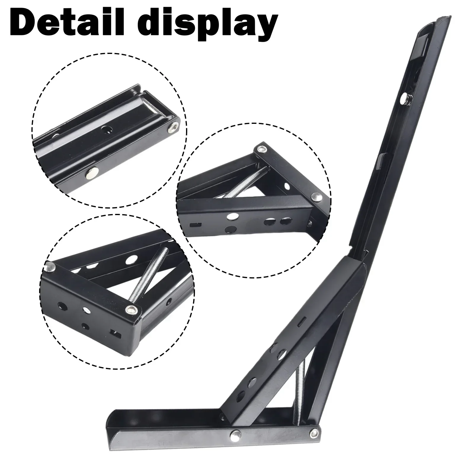 8/10/12/14 Inch Triangle Folding Angle Bracket Heavy Duty Metal DIY Collapsible Shelf Hinge Etrack Accessories Hardware