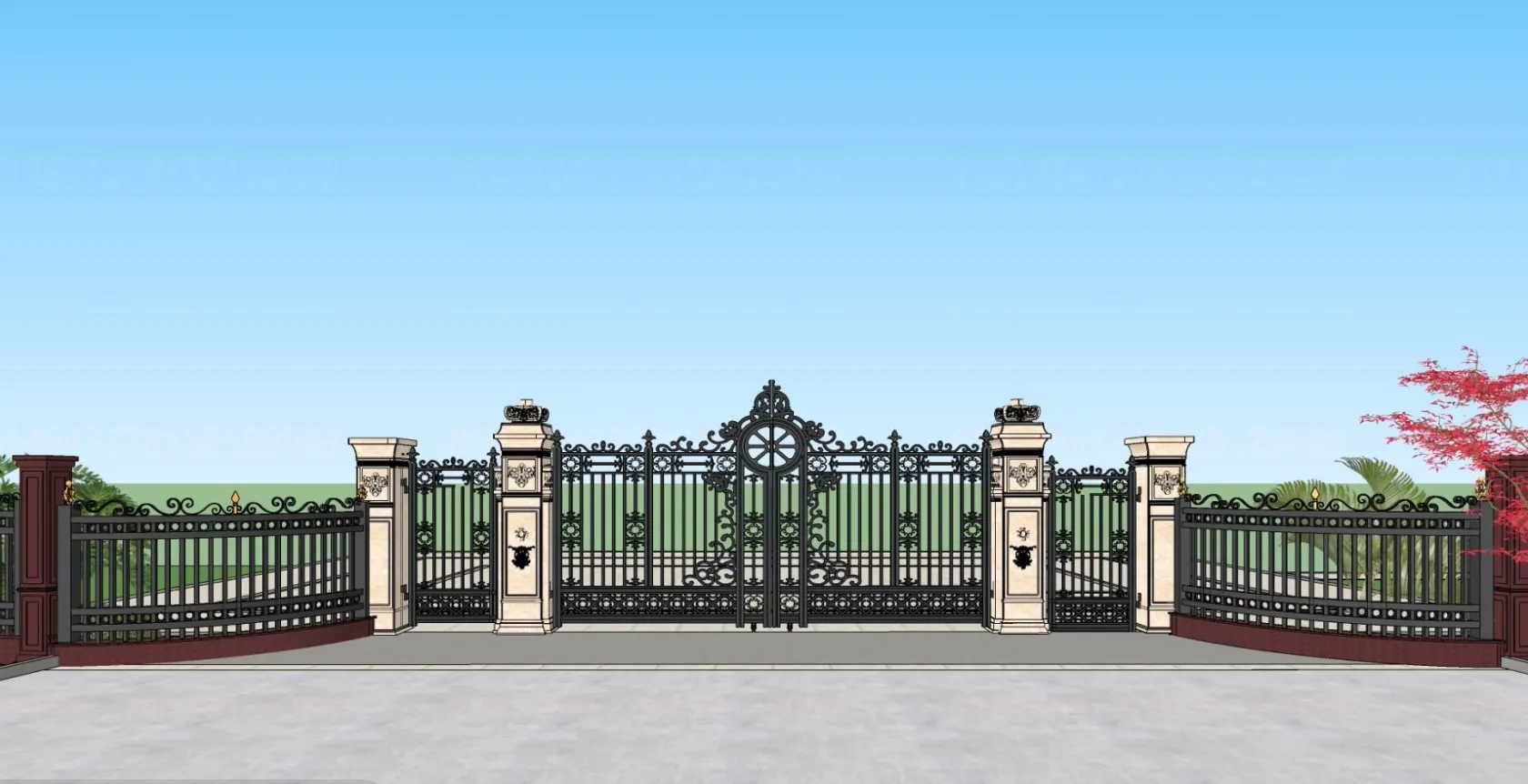 Wholesale Steel Metal Wrought Iron Gate Garden Driveway Gates